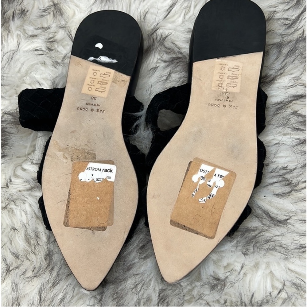 Rag & Bone Lewis Pointed Toe Slide Sandal Black sz6 $350 - Picture 4 of 5
